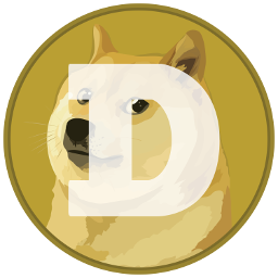 Logo Dogecoin en fond du portrait